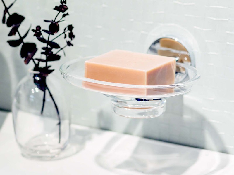 Porte-savon en verre pour la salle de bains