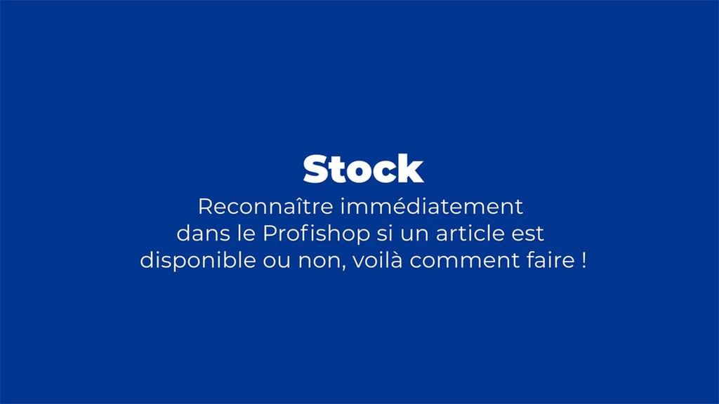 Vérifier le niveau des stocks
