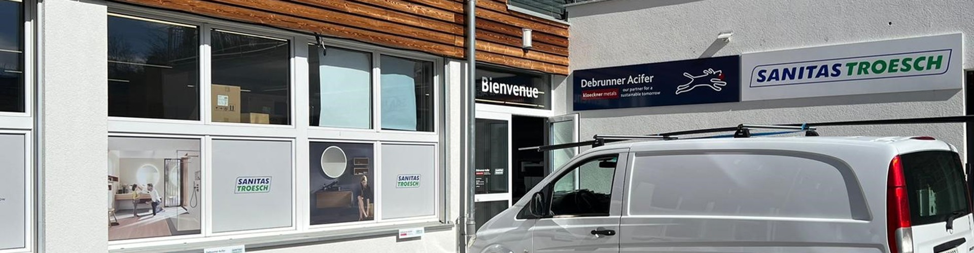Entrée du nouveau shop sanitaire à Montreux