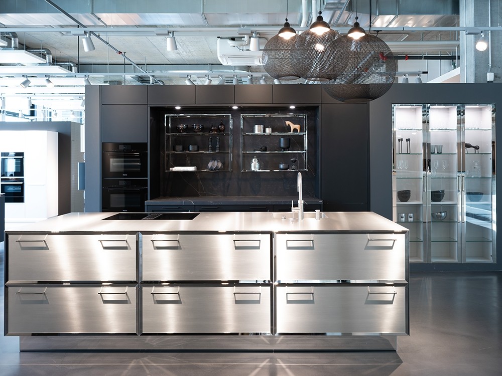 Design Küche schwarz grau